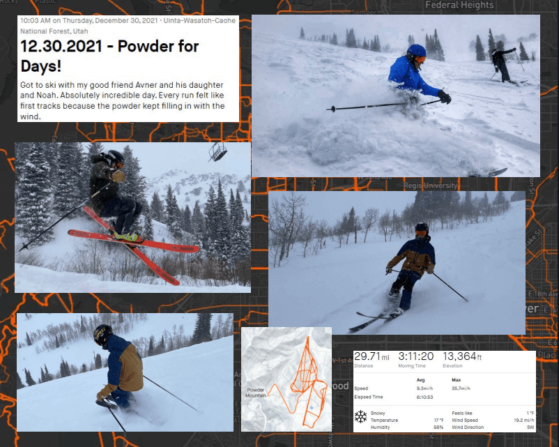 Skiing in powder
